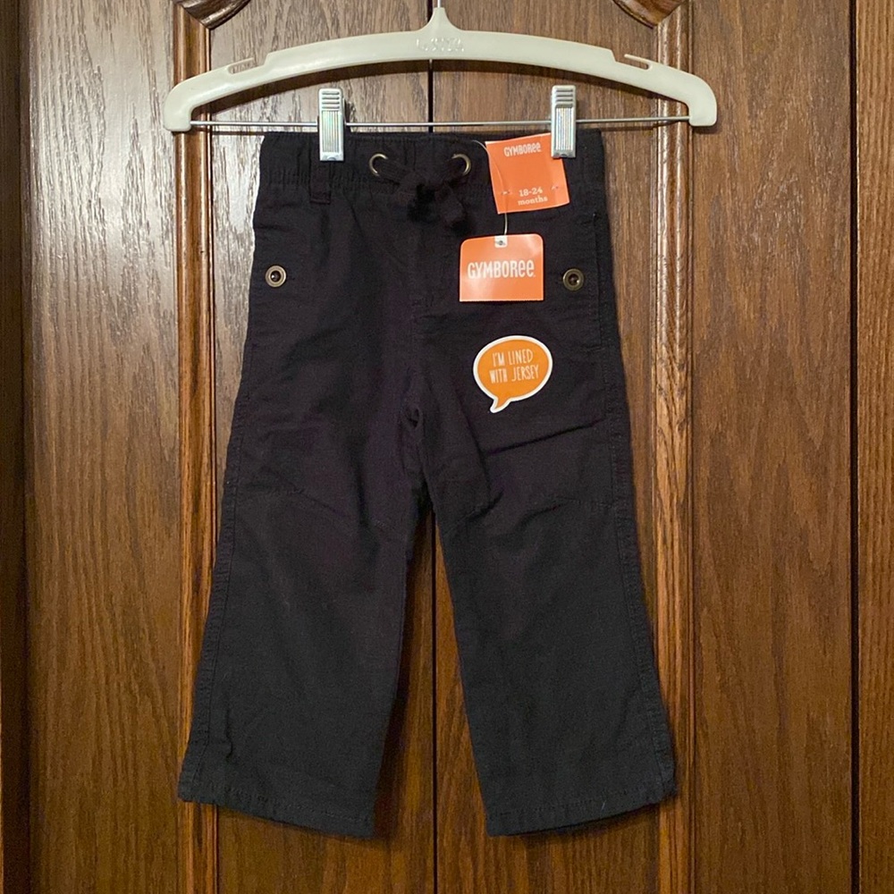 Gymboree size 18-24 month black jersey lined wide leg boys pants